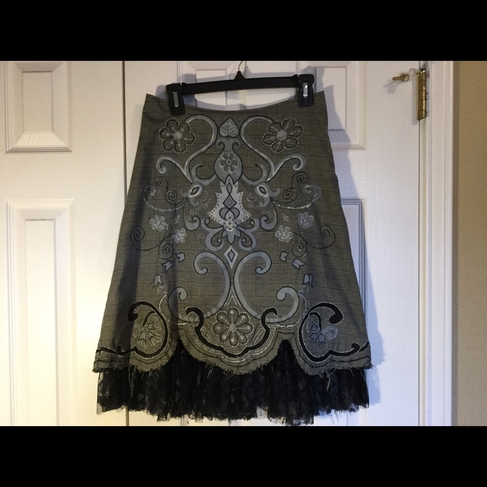 Fancy black and gray Basil and Maude Skirt